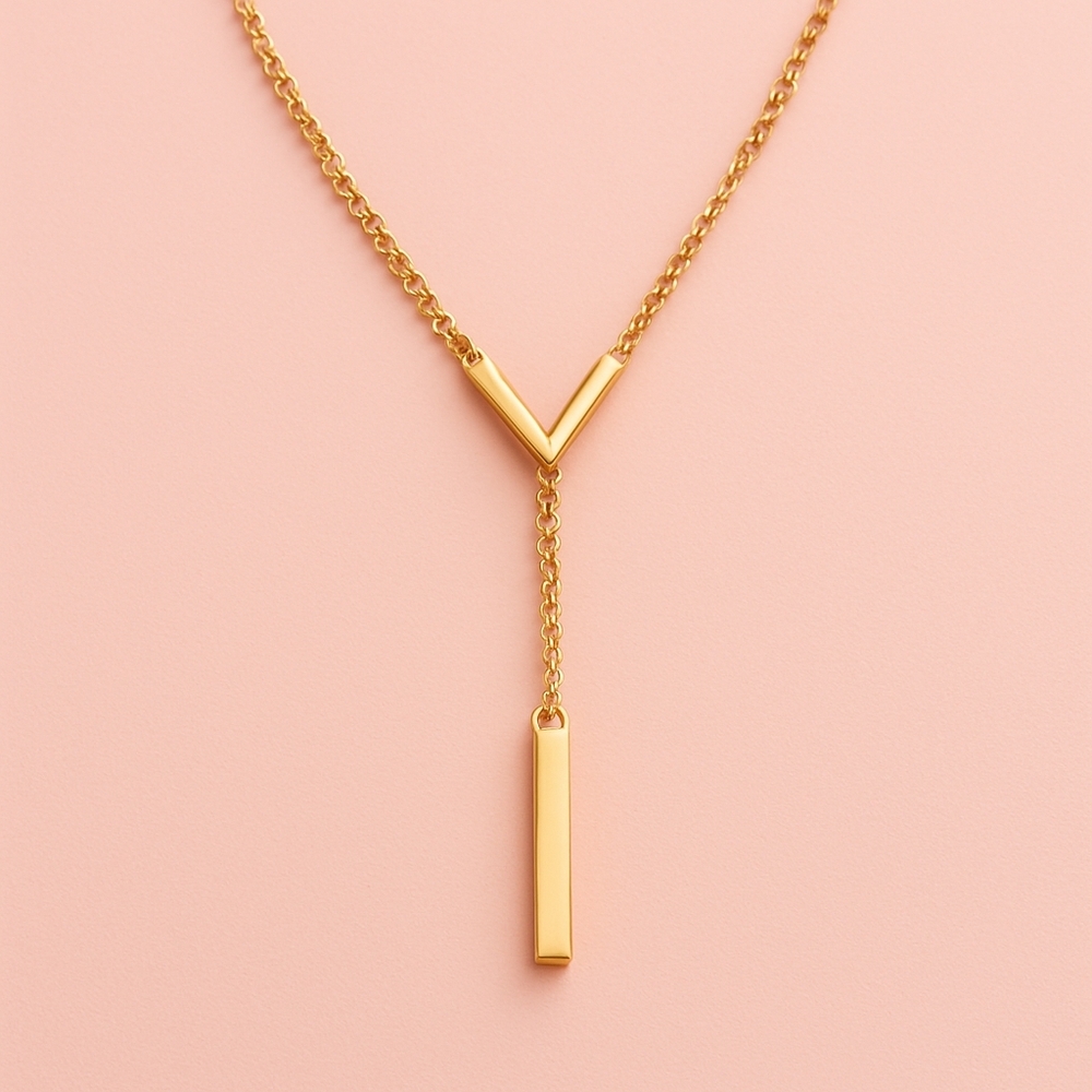 Elegant Gold Y-Chain Necklace